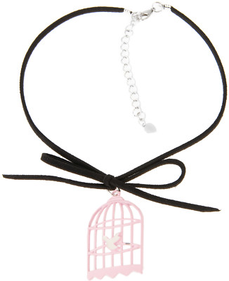 Killer Kirsche PINK BIRDCAGE Vogelkäfig Bow VINTAGE Halsband CHOKER Rockabilly
