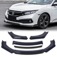 For Honda Civic Sedan Coupe Front Bumper Lip Splitter Chin Spoiler Glossy Black