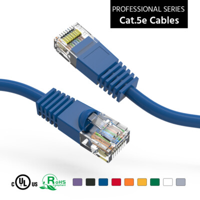 20'ft CAT5'e  Network LAN Patch Cable Cord 350 MHz RJ45 Pack Ethernet utp copper