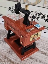 Sewing Machine Style Wind up Plastic Music Box Table Desk Decoration Toys