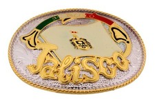 Jalisco Mexico Belt Buckle Plate de Mi Jalisco State Mexican State Gold Silver