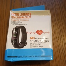 M3 Intelligence Health Bracelet : Heart Rate Sleep Calories Steps Clock Black