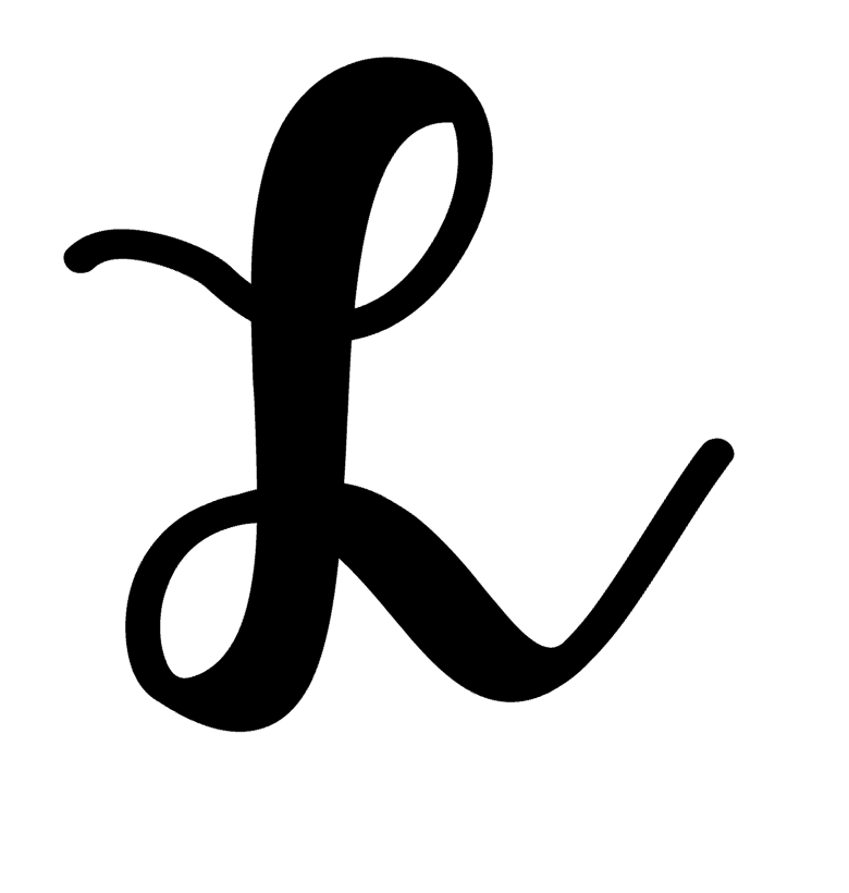 L Monogram Letter Initial Vintage Font Vinyl Decal Sticker For Home Cup Car Wall