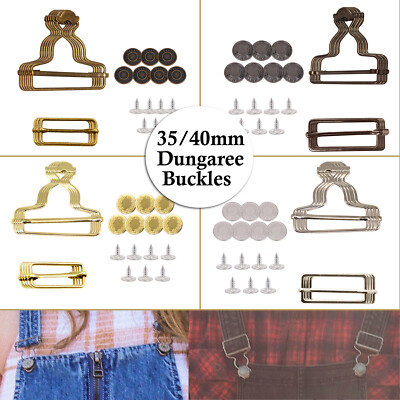 Dungaree Fastener Clip Buckles with Jeans Buttons Set for Denim