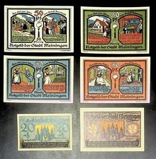 1921 Germany MEININGEN 10 25 50  Phennig Banknote / Notgeld