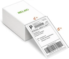 Nelko Genuine 4x6 Direct Thermal Shipping Label (Pack of 500 Fan-Fold Labels)...