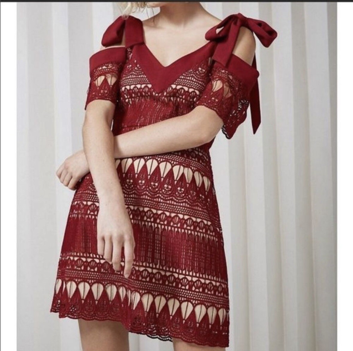 Keepsake walk-on by lace cold Midi dress Medium | eBay