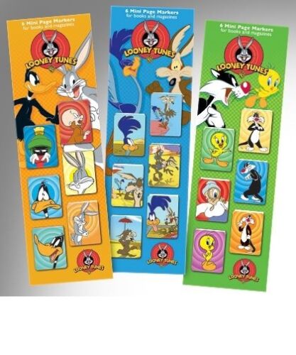 Looney Tunes Mini Magnetic Page Markers BOOKMARKS Bugs Bunny Daffy Duck - Picture 1 of 8