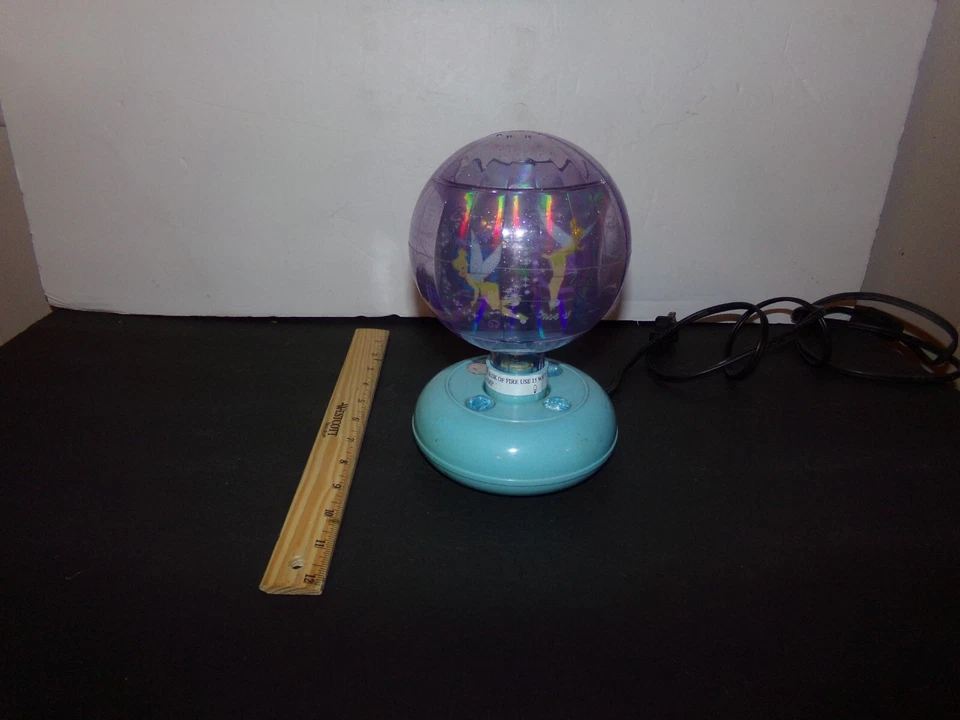 "LÁMPARA DE MOVIMIENTO GIRATORIA Disney Peter Pans Campanilla Luz Nocturna Disco Bola 7""" Foto 2 de 4