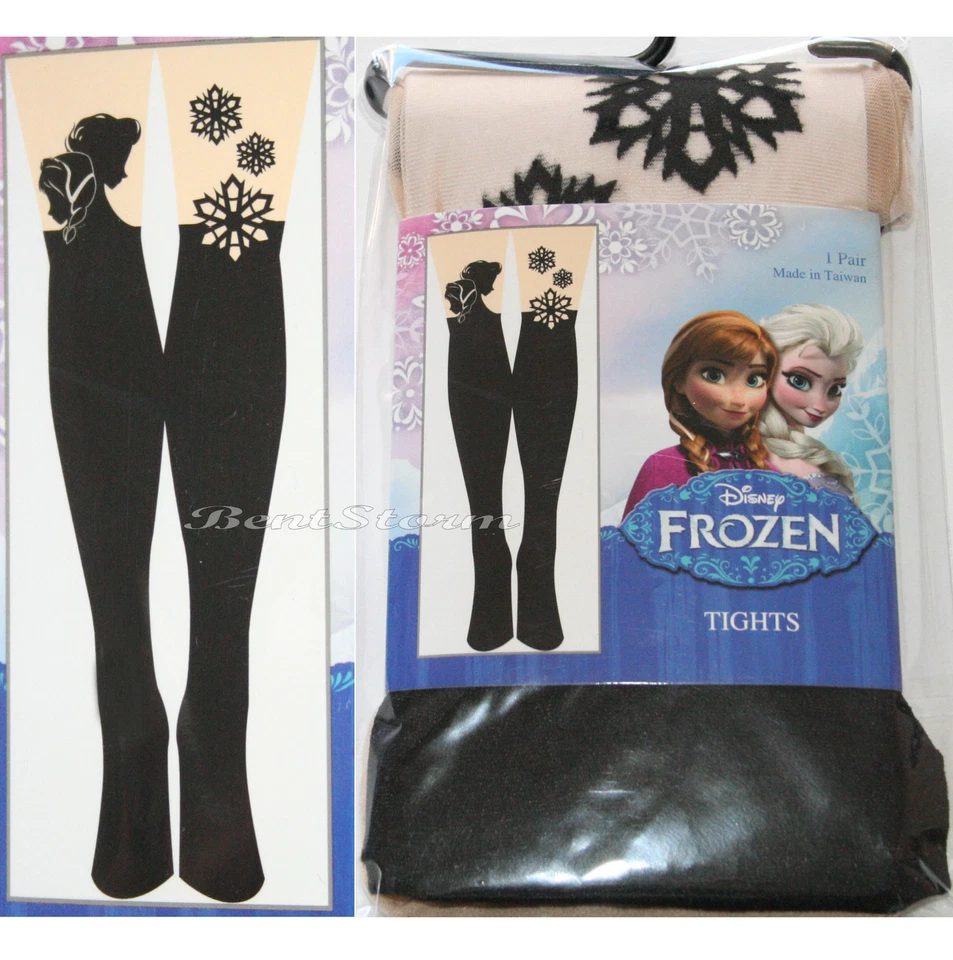 NUEVAS MALLAS DISNEY FROZEN ELSA & ANNA BROTHERS FOREVER SNOWFLAKES imitación muslo altas  Foto 2 de 4