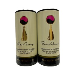 2 Pack AVON Far Away Perfumed shimmering body powder Talc 1.4 oz SEALED