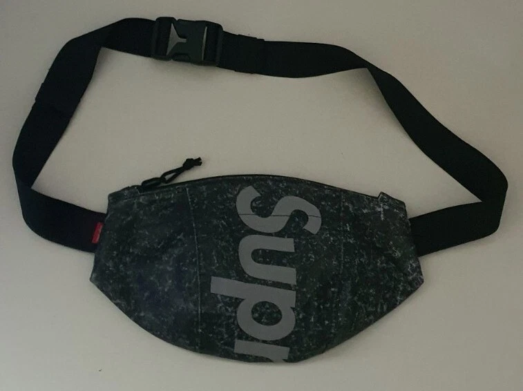 FW20 Supreme Sac à Taille Mouchetée Réfléchissant Noir Imperméable Ceinture Bandoulière