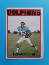 1972 Topps Paul Warfield #167 football card Miami Dolphins