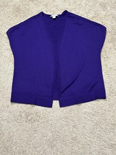 Coldwater Creek Womens Shirt Size 8 Purple Open Front Soft Lighweight Classic