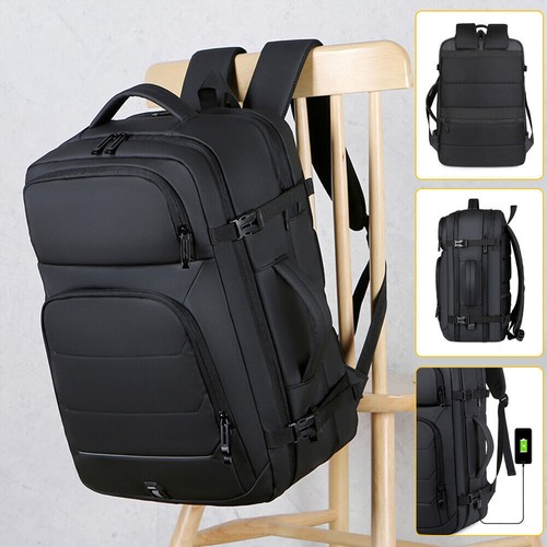 Laptop Rucksack Erweiterbar 45L 17.3 Zoll Reiserucksack mit USB Ladeanschluss DE - Bild 22 von 24