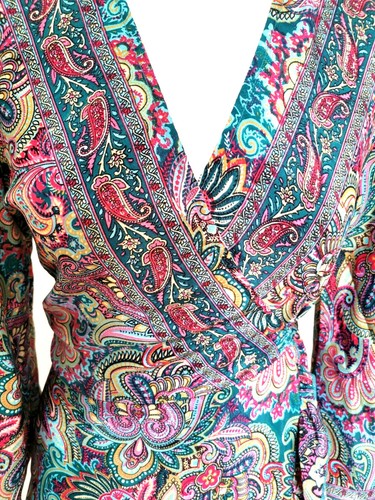 Gorgeous 14 16 M Long Wrap Dress Maxi silk style Boho Hippy Festival Summer - Picture 4 of 12