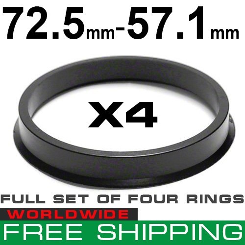 HUB CENTRIC RINGS 72.5 to 57.1 (SPIGOT RINGS 72,5 mm 57,1 mm). FREE