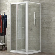 3-sided shower cabin with transparent crystal bellows door 70x70x70 cm