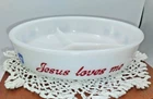 Vintage Hazel Atlas Jesus Loves Me Childs Divided Dish