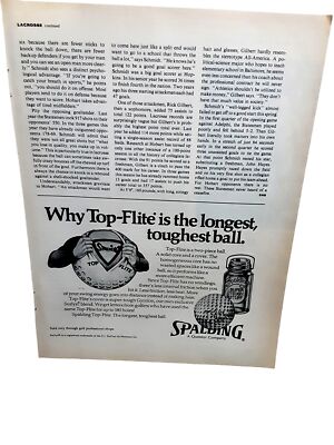 1974 Spalding Top Flite Golf Balls Original Print Ad 70s