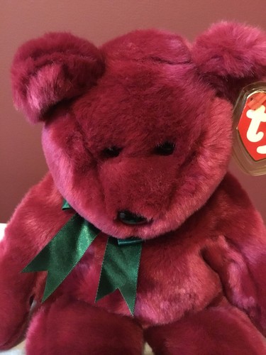 1998 Ty Beanie Buddy 13 Zoll Teddy nicht mehr produziert neu Cranberry-Etikett Schutz Herz & Tush - Bild 2 von 10