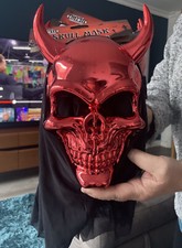 Red Skull Devil Skeleton Horns Adult Scary Mask for Halloween Fancy Dress UK