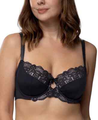 NWT! DORINA Sz 34D Celine Non Padded Full Cup Lace Underwire Bra D17456A Black
