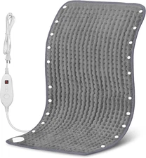 Heating Pad & Foot Warmer, 6 Settings, Auto Shut Off, Washable, Grey