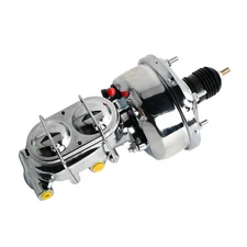 7" Chrome Street Hot Rod Custom Power Brake Booster & Bail Top Master Cylinder