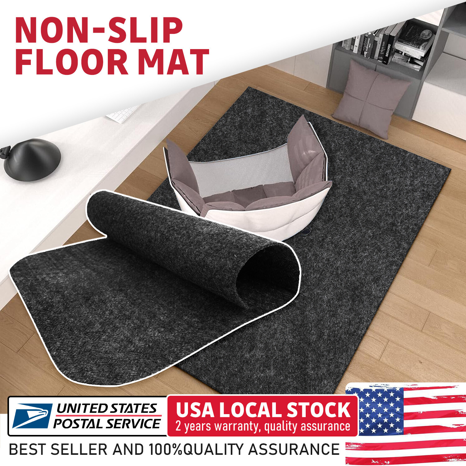 Large Office Desk Chair Mat Carpet For Hardwood Floor Protector Pad 35x47