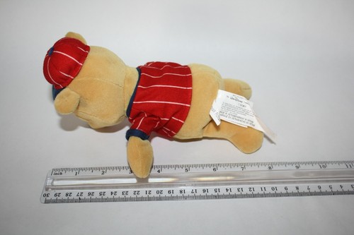 Walt Disney Pooh Bear Plush Beanie The Bee Stompers Baseball Red Shirt & Hat 7" - Picture 6 of 6