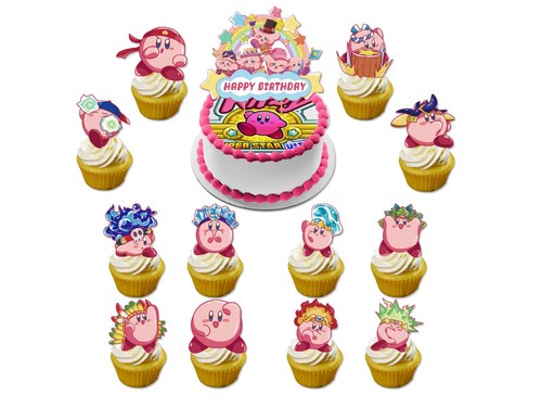 Fournitures de fête d'anniversaire Kirby Star, ensemble de décoration de fête Kirby comprend anniversaire Kirby - Photo 4/9
