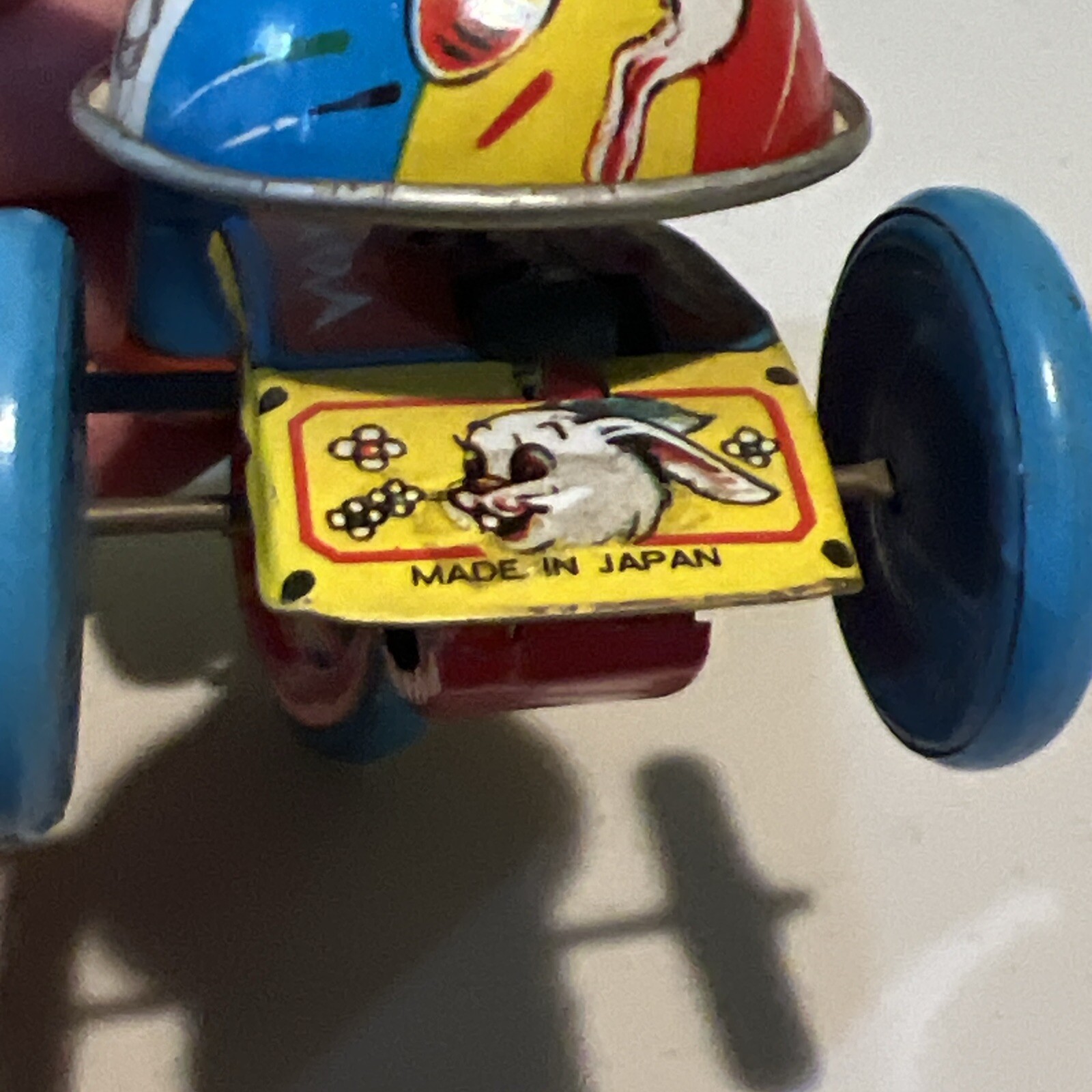TIN LITHO WIND UP TOY- BOY RIDING TRICYCLE - WORKING - NICE