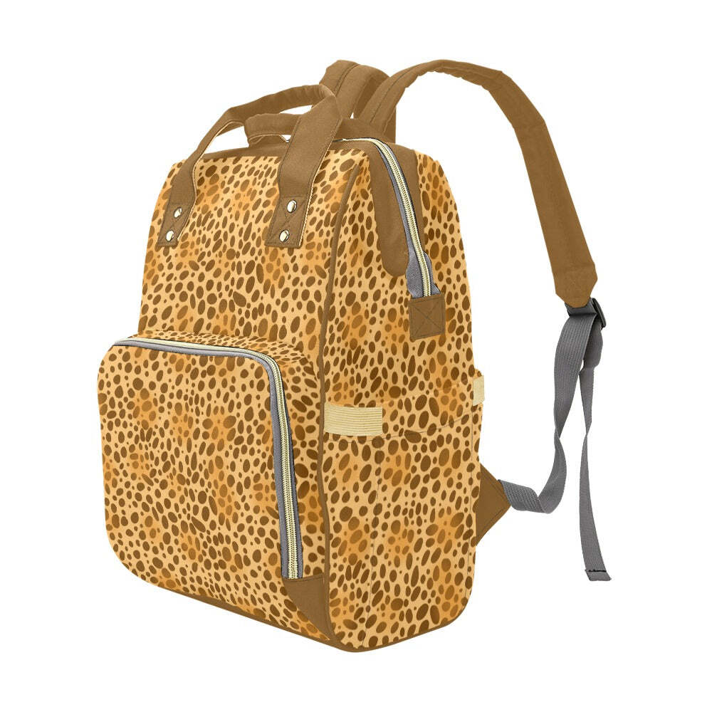 Leopard Print Multi-Function Baby Changing Backpack Bag Growing Wild
