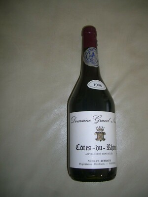 Rotwein Red Wine 1988  Domaine Grand Nicolet Cotes du Rhone Macon Medarle
