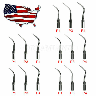 5PCS Dental Ultrasonic Piezo Scaler Perio Tips Fit EMS Woodpecker Handpiece USA