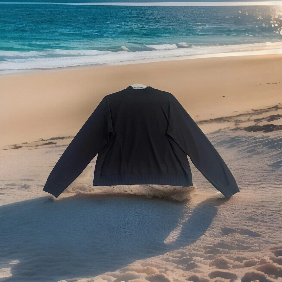 Chaqueta Sun Kim XL Negra Cremallera Relajante Jersey Tejido Tenis Golf Viaje Atletismo EXCELENTE Foto 2 de 4