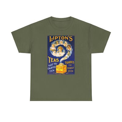 Vintage Advertising Lipton Teas Unisex Tee Shirt, Graphic Tshirt, Retro Tea