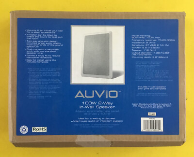 AUVIO 100w 2-Way 6.5'' Woofer 1'' In Wall Speaker 50W RMS, 100W max 8 Ohms  29