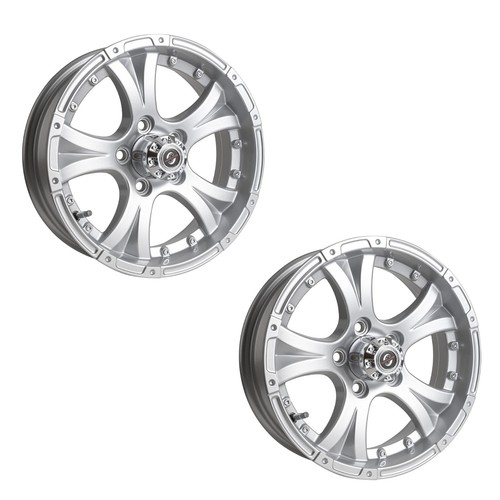 15x5 Trailer Wheel 5x4.5 Bolt Pattern Silver Aluminum Trailer Rim 2-Pack