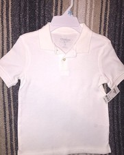 NWT OshKosh B'gosh White Short Sleeve Polo School Uniform T-shirt Size 5
