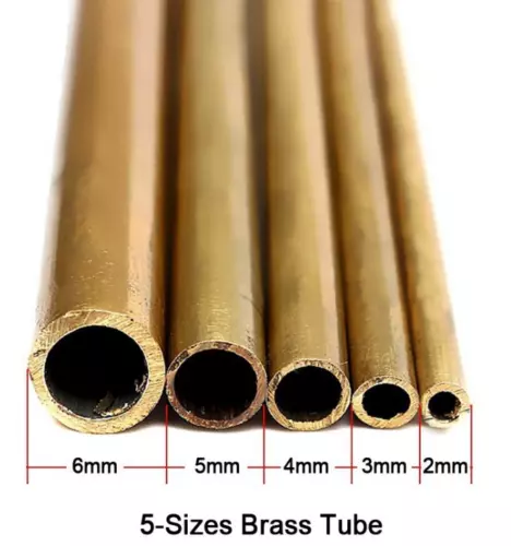 Brass Tube Pipe Tubing Round outside 2mm 3mm 4mm 5mm 6mm Long 300mm Wall 0.45mm