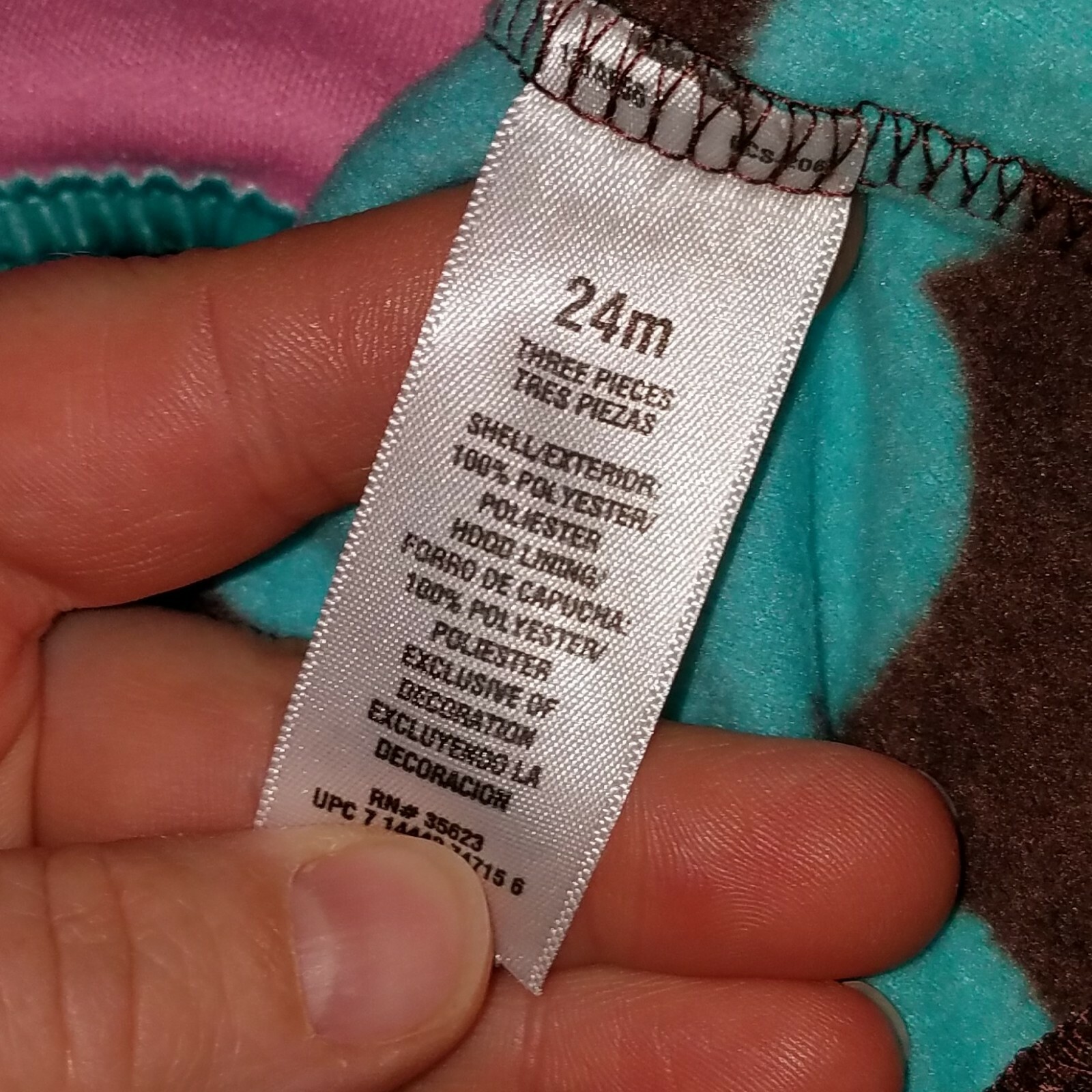 Carter's Hooded Fleece Vest Blue Brown Flowers Full Zip Baby Girl 24