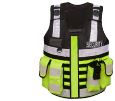 Sicherheitsweste Warn Weste Herren Einsatz Security Schutzweste Gelb Schwarz