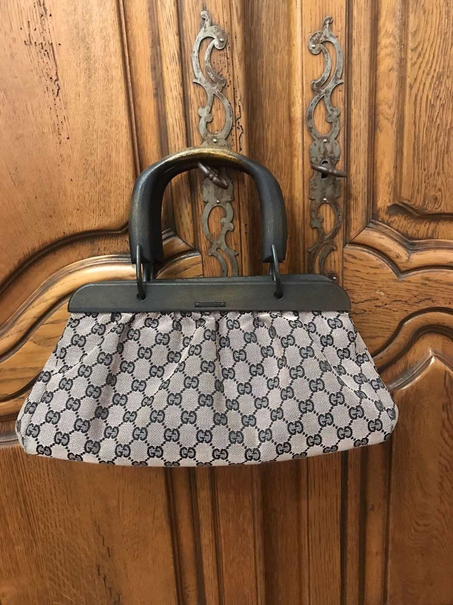 バッグ GUCCI / 2002AW Wood Handle TOM FORD Bag F/W 2002 Gucci by Tom Ford Wooden Handle 'GG' Bag | eBay
