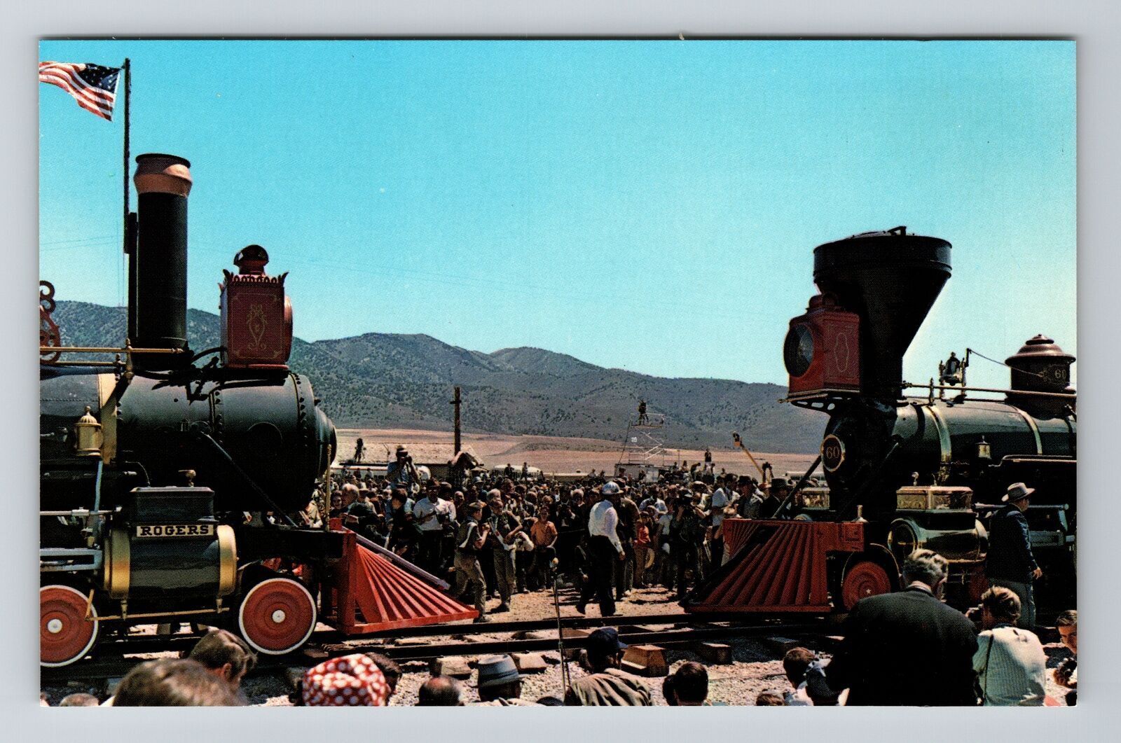 Promontrov Summit Vintage Train Transportation Postcard Design