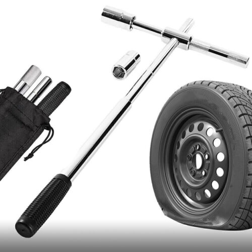 23'' Universal Extended Lug Wrench, 4 Way Tire Iron Nut Wrench Set with Socket