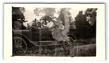 1910-30 Postcard Automobile Car Classic Model Convertible Rppc Real Photo Family