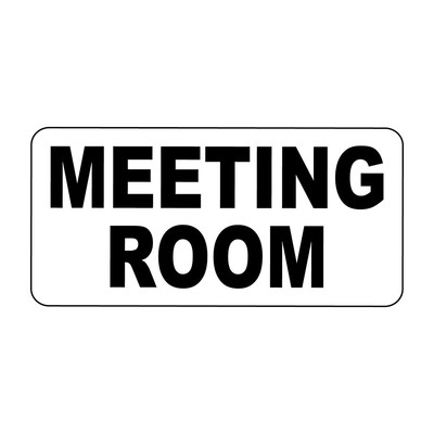 Meeting Room Black Retro Vintage Style Metal Sign - 8 In X 12 In With ...