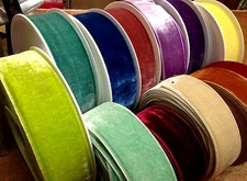 vintage velvet rayon 1.5" ribbon 1yd made in France